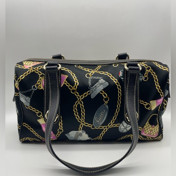 Gucci Canvas Iconic Logo Print Shoulder Bag - Picture 1 of 11